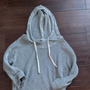 Splendid waffle-knit sweater hoodie